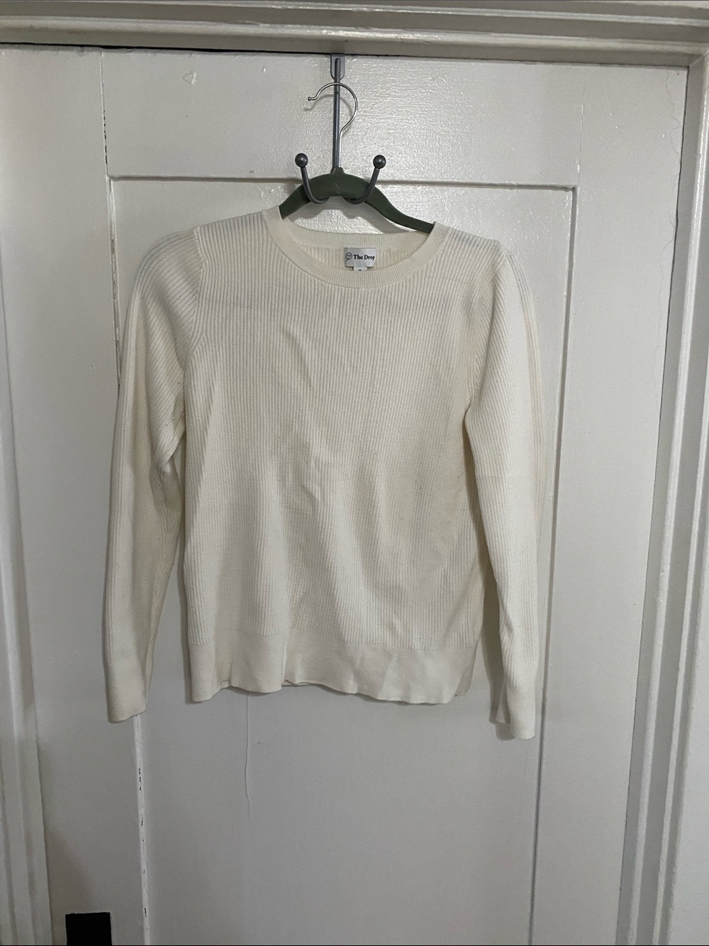 The Drop Cream Ribbed Crewneck Sweater - Lightweight Knit